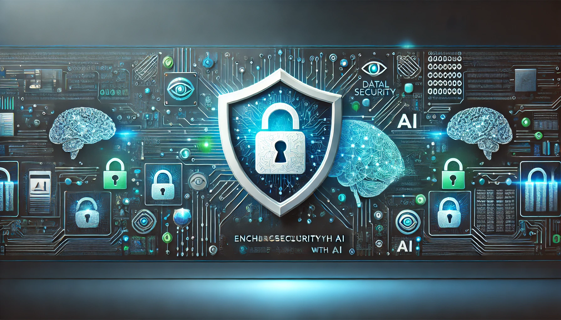 Visual representation of AI enhancing cybersecurity defenses