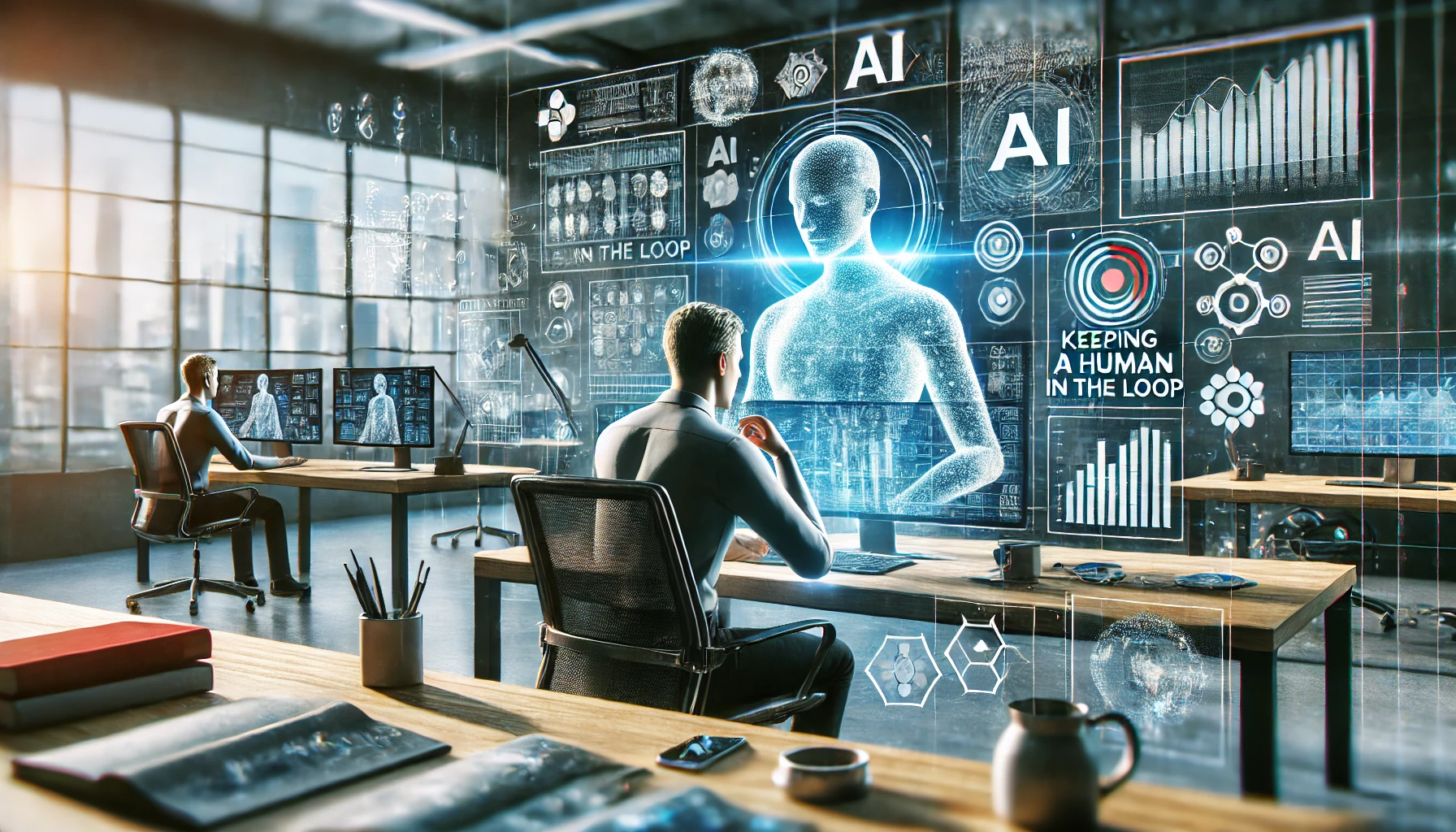 A human being critically evaluating AI generated output